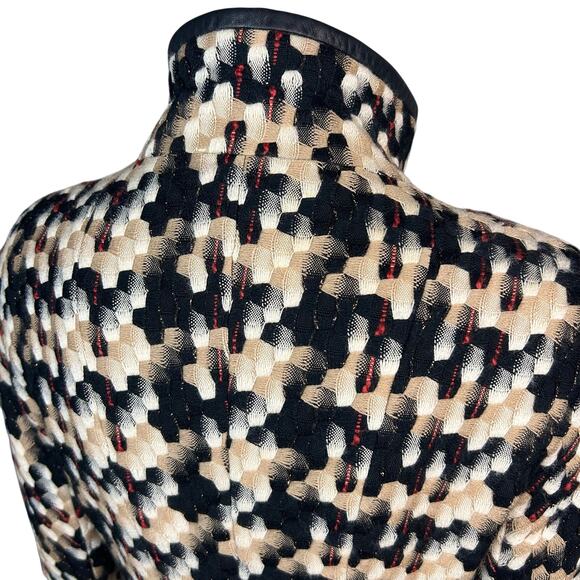 Liliu Jacket blazer Size 6 tweed plaid houndstooth high neck retro old money - Picture 10 of 16